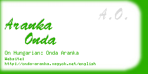 aranka onda business card